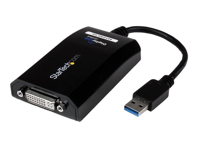 StarTech.com USB 3.0 to DVI / VGA Adapter - 2048x1152 - External Video & Graphics Card - Dual Monitor Display Adapter Cable - Supports Mac & Windows (USB32DVIPRO) - USB / DVI adapter - USB Type A (M) to DVI-I (F) - USB 3.0 - 15.2 cm - 2048 x 1152 support - black - for P/N: DVIDDMM10, DVIDDMM6, DVIDSMM10, DVIMM6, DVISPL1DD, HDDVIMM3, HDMIDVIMM10, HDMIDVIMM6