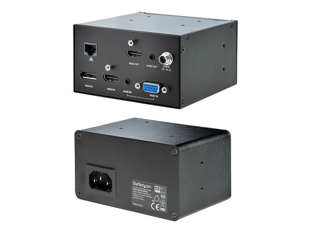 StarTech.com Conference Table Box for AV Connectivity & Power/Charging, 4K HDMI output w/ HDMI, DP, & VGA Inputs, GbE, Audio, Charging Station w/ 2x USB-A & 1x CE Certified EU Plug - Conference Room AV Connection (KITBXAVHDPEU) - Docking station - USB - VGA, HDMI, DP