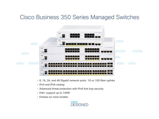 Bus 350 MgdSwitch 8p SFP Ext PS 2x1G