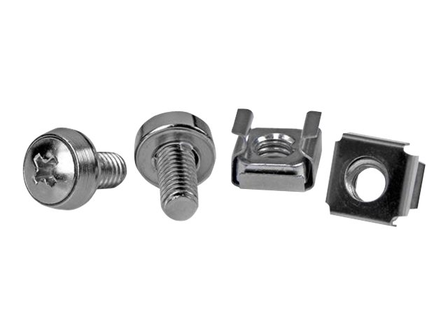 StarTech.com M6 Screws and Cage Nuts - 100 Pack - M6 Mounting Screws and Cage Nuts for Server Rack and Cabinet - Silver (CABSCREWM62) - Rack screws and nuts (pack of 100) - for P/N: RACK-21U-20-WALL-OA, RACK-24U-20-WALL-OA, RK12OD2, SHELF-2U-20-CENTER-V