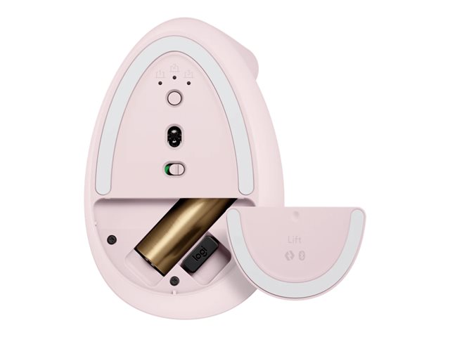 Logitech Lift Vertical Ergonomic Mouse - Vertical mouse - ergonomic - optical - 6 buttons - wireless - Bluetooth, 2.4 GHz - Logitech Logi Bolt USB receiver - rose