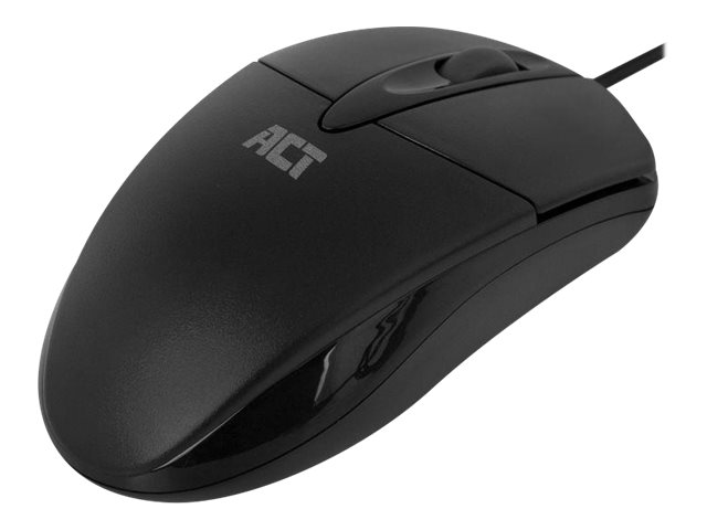 ACT AC5005 - Muis - rechts- en linkshandig - optisch - 2 knoppen - met bekabeling - USB - zwart - hangdoos