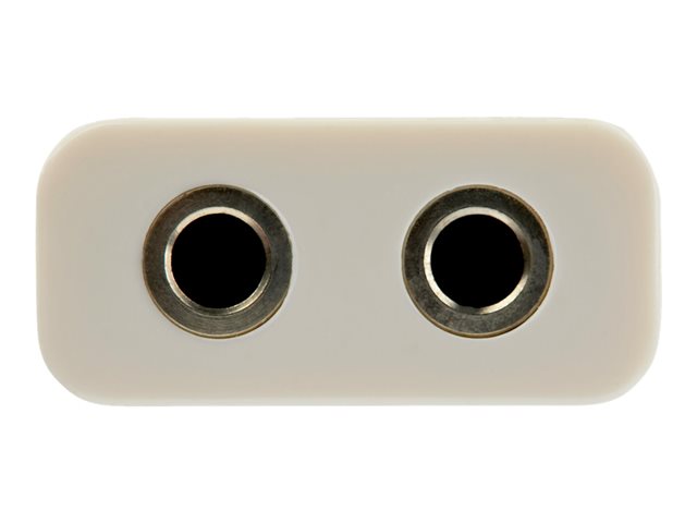 StarTech.com 4 Position Microphone and Headphone Splitter 3.5 mm 4 Pin / 4 Pole Mic and Audio Combo Splitter Cable (MUYHSMFFADW) - Headset splitter - mini-phone stereo 3.5 mm female to 4-pole mini jack male - 15.25 cm - white - for P/N: MUHSMF2M