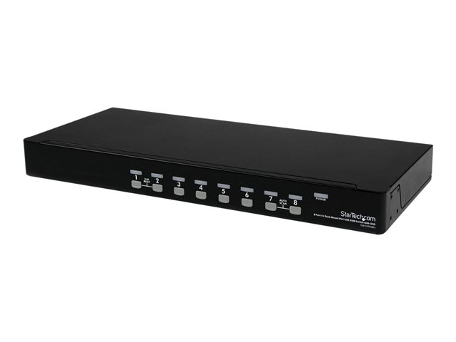 StarTech.com 8-Port USB KVM Swith with OSD - TAA Compliant - 1U Rack Mountable VGA KVM Switch (SV831DUSBU) - KVM switch - 8 x KVM port(s) - 1 local user - desktop - for P/N: RK3236BKF, RKCONS1701, RKCONS17HD, RKCONS1901, RKCONS1908K, RKCONS1916K, RKQMCAB12V2
