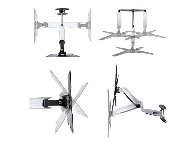 StarTech.com VESA TV Wall Mount, TV Mounting Bracket For 23\"-55\" Displays, Adjustable Full Motion TV Wall Mount Supports 66lb (30kg), Extendable/Tilting/Swivel Monitor Wall Mount - Low Profile/Slim Display Mount (FHA-TV-WALL-MOUNT) - Mounting kit - f