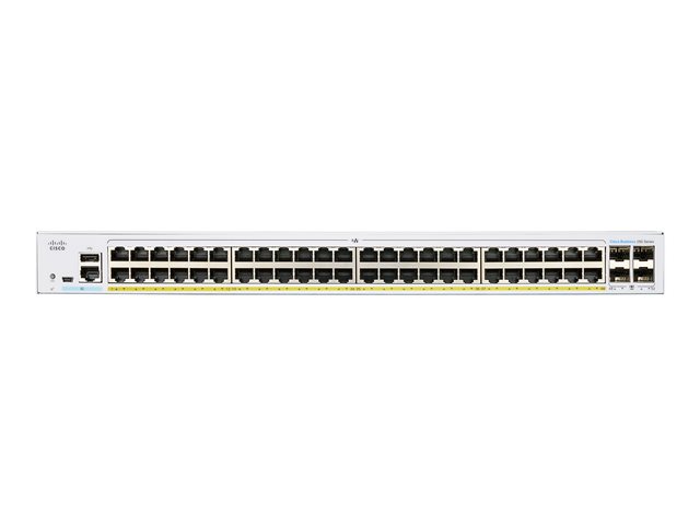 Cisco Business 250 Series CBS250-48P-4X - Switch - L3 - smart - 48 x 10/100/1000 (PoE+) + 4 x 10 Gigabit SFP+ - rack-mountable - PoE+ (370 W)