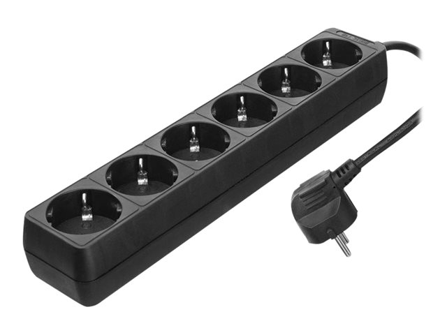 ACT - Stroomstrip - 250 V wisselstroom V - input: power CEE 7/7 - uitgangen: 6 (6 x type F) - 3 m kabel - zwart