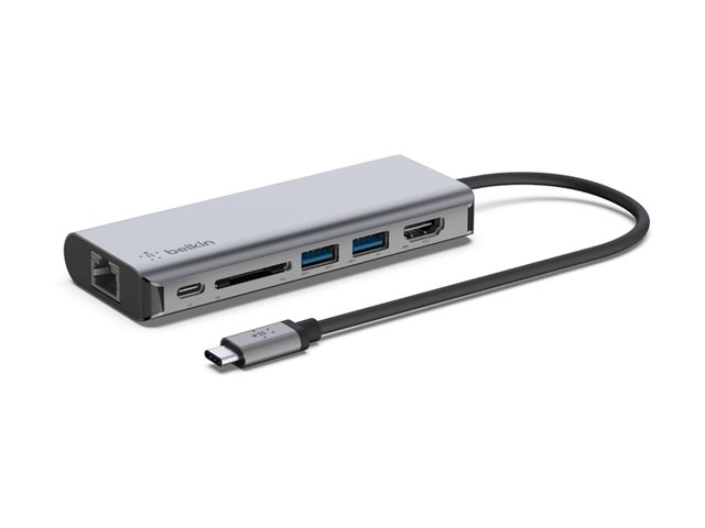 Belkin CONNECT USB-C 6-in-1 Multiport Adapter - Docking station - USB-C - HDMI - 1GbE