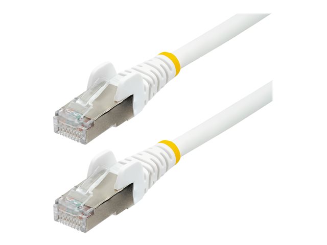 StarTech.com 5m CAT6a Ethernet Cable - White - Low Smoke Zero Halogen (LSZH) - 10GbE 500MHz 100W PoE++ Snagless RJ-45 w/Strain Reliefs S/FTP Network Patch Cord - Patch cable - RJ-45 (M) to RJ-45 (M) - 5 m - S/FTP - CAT 6a - IEEE 802.3bt - snagless, stranded, molded, halogen-free - white