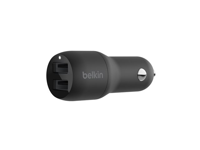 Belkin BoostCharge Dual Charger - Car power adapter - 24 Watt - 4.8 A - 2 output connectors (USB) - black