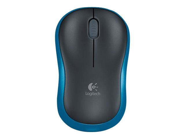 Logitech M185 - Mouse - optical - wireless - 2.4 GHz - USB wireless receiver - blue