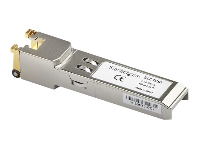 StarTech.com Cisco GLC-TE Compatible Module, 1000BASE-T Copper Industrial Gigabit Ethernet Transceiver, SFP to RJ45 Cat6/Cat5e 100m Extended Temp, Cisco Firepower, IE 2000, C9500, C2960 - Lifetime Warranty (GLCTEST) - SFP (mini-GBIC) transceiver module (equivalent to: Cisco GLC-TE) - 1GbE - 1000Base-T - RJ-45 - up to 100 m