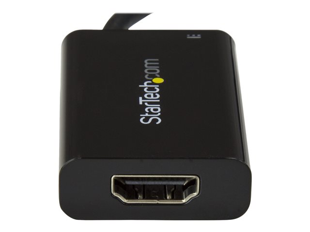 StarTech.com USB C to HDMI 2.0 Adapter with Power Delivery, 4K 60Hz USB Type-C to HDMI Display/Monitor Video Converter, 60W PD Pass-Through Charging Port, Thunderbolt 3 Compatible, Black - USB-C Display Adapter (CDP2HDUCP) - Adapter - 24 pin USB-C male to HDMI, USB-C (power only) female - black - USB Power Delivery (60W), 4K60Hz (4096 x 2160) support