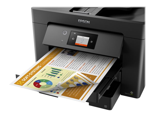 Epson WorkForce WF-7830DTWF - Multifunction printer - colour - ink-jet - A3 (297 x 420 mm) (original) - A3 (media) - up to 25 ppm (printing) - 500 sheets - 33.6 Kbps - USB 2.0, LAN, Wi-Fi(n)