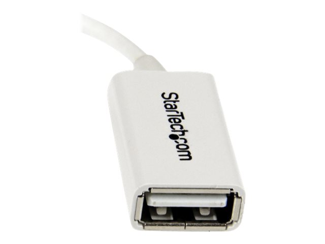 StarTech.com 5in White Micro USB to USB OTG Host Adapter M/F - Micro USB Male to USB A Female On-The-Go Host Cable Adapter - White (UUSBOTGW) - USB adapter - USB (F) to Micro-USB Type B (M) - USB 2.0 OTG - 12.7 cm - white
