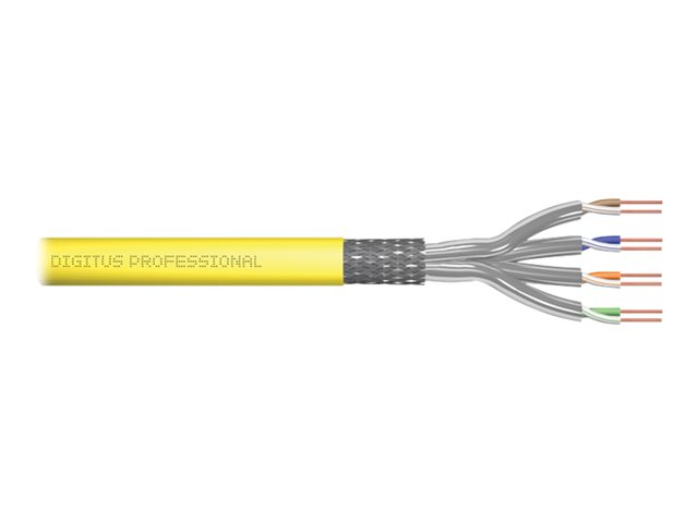 Digitus CAT 7A S/FTP inst.cableDigitus CAT 7A S/FTP inst.cable 1000m AWG 22/1LSZH-3dxyellow