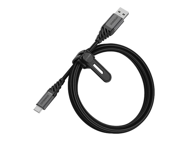OtterBox Premium - USB cable - 24 pin USB-C (M) to USB (M) - USB 2.0 - 3 A - 1 m - dark ash black