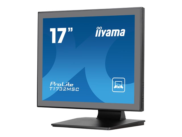 iiyama ProLite T1732MSC-B1SAG - LED monitor - 17\" - touchscreen - 1280 x 1024 @ 75 Hz - TN - 250 cd/m² - 1000:1 - 5 ms - HDMI, VGA, DisplayPort - speakers - black, matte finish