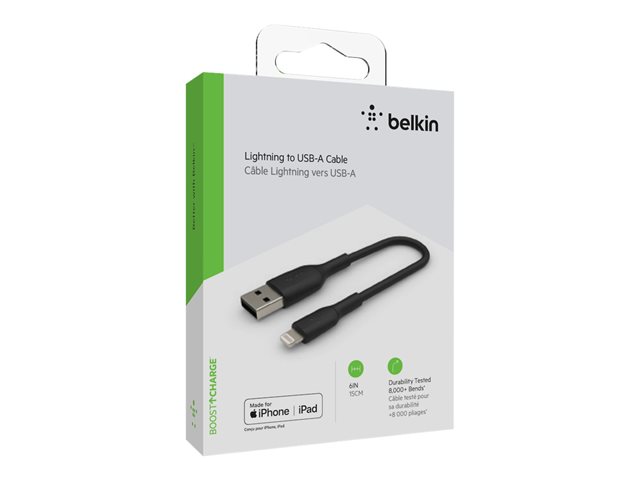 Belkin BoostCharge - Lightning cable - Lightning male to USB male - 15 cm - black