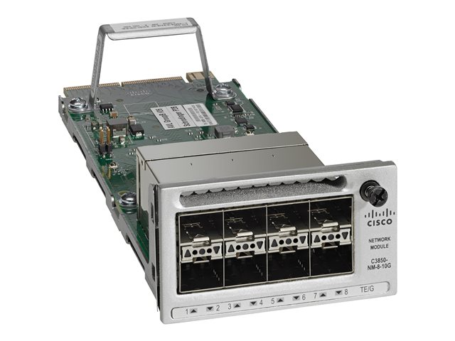 Cisco - Expansion module - 10 Gigabit SFP+ / SFP (mini-GBIC) x 8 - refurbished - for Catalyst 3850-12X48U-E, 3850-12X48U-S, 3850-24XS-E, 3850-24XS-S, 3850-24XU-E, 3850-24XU-S