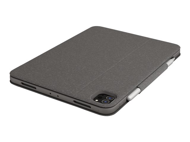 Logitech Folio Touch - Keyboard and folio case - with trackpad - backlit - Apple Smart connector - AZERTY - French - oxford grey - for Apple 10.9-inch iPad Air (4th generation, 5th generation)