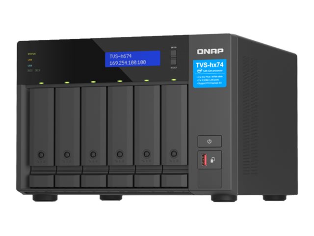QNAP TVS-H674 - NAS server - 6 bays - SATA 6Gb/s - RAID JBOD, RAID 0, 1, 5, 6, 10, 50, TM, RAID TP - RAM 16 GB - Gigabit Ethernet / 2.5 Gigabit Ethernet - iSCSI support