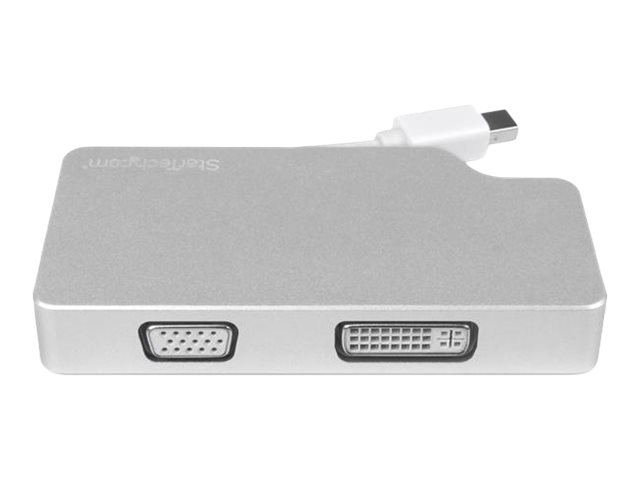 StarTech.com Aluminum Travel A/V Adapter: 3-in-1 Mini DisplayPort to VGA, DVI or HDMI - mDP Adapter - 4K (MDPVGDVHD4K) - Video converter - DisplayPort - DVI, HDMI, VGA