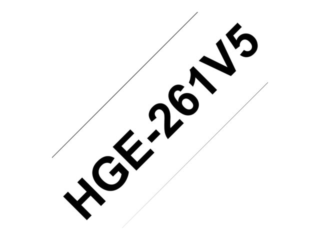 Brother HGE-261V5 - Black on white - Roll (3.6 cm x 8 m) 5 cassette(s) laminated tape - for P-Touch PT-9500pc, PT-9700PC, PT-9800PCN, P-Touch R RL-700S