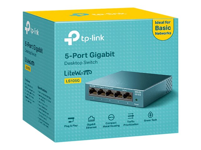 TP-Link LiteWave LS105G - Switch - unmanaged - 5 x 10/100/1000 - desktop - AC 220 V