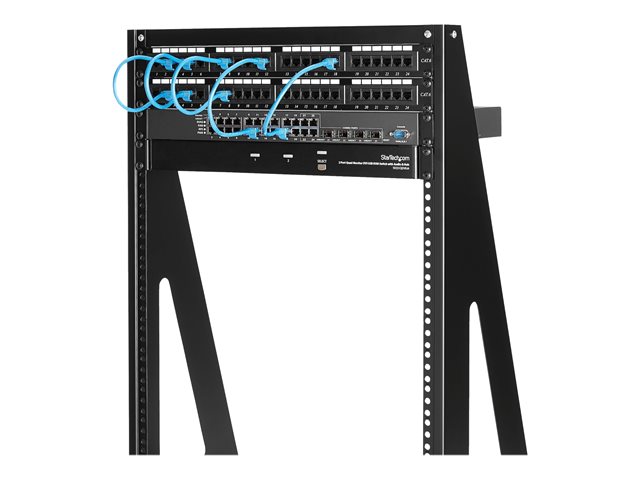 StarTech.com 16U Open Frame Network Rack - 19\" 2 Post Free Standing Desktop Rack for Computer, AV, Media, IT Equipment for Server Room (2POSTRACK16) - Rack open frame - 2-post - 16U - 19\"