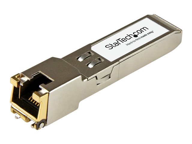 StarTech.com Extreme Networks 10065 Compatible SFP Module, 1000BASE-T, SFP to RJ45 Cat6/Cat5e, 1GE Gigabit Ethernet SFP, RJ-45 (Copper) 100m, Mini GBIC Transceiver, 1GbE Copper SFP Module - Lifetime Warranty (10065-ST) - SFP (mini-GBIC) transceiver module (equivalent to: Extreme Networks 10065) - GigE - 10Base-T, 100Base-TX, 1000Base-T - RJ-45 - up to 100 m