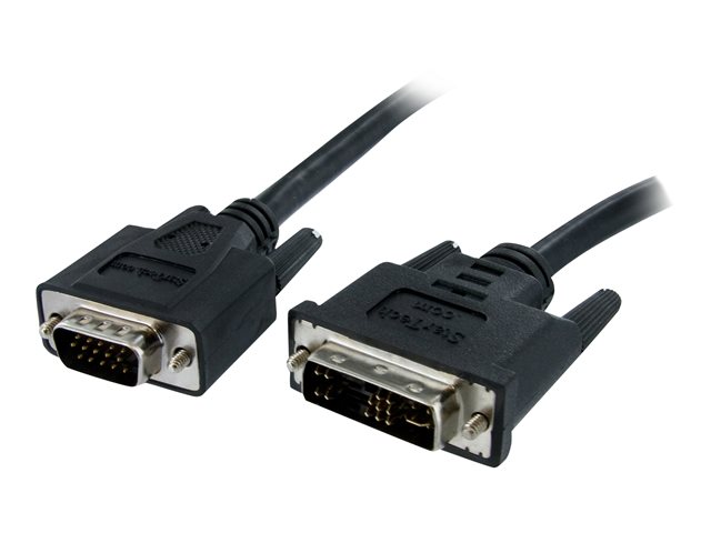 StarTech.com 2m DVI to VGA Display Monitor Cable M/M DVI to VGA (15 Pin) - Video cable - HD-15 (VGA) (M) to DVI-A (M) - 2 m - molded, thumbscrews - black