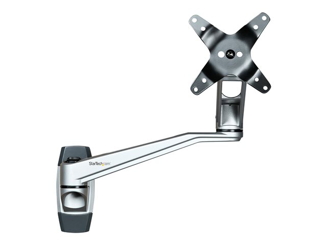 StarTech.com Wall Mount Monitor Arm, Articulating Ergonomic VESA Wall Mount Monitor Arm, 20\" (52cm) Long , Single 34\" Display up to 30.9lb/14kg, Swivel/Tilt/Rotate, Adjustable Screen Mount - Cable Management clips (ARMWALLDSLP) - Bracket - adjustable arm - for LCD display - aluminium - silver - screen size: 13\"-30\" - wall-mountable