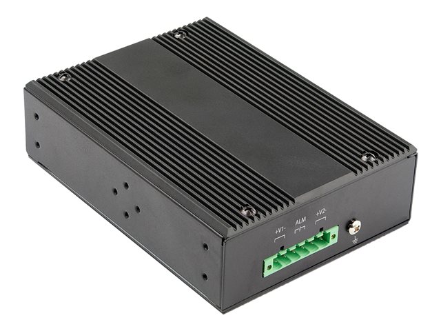 StarTech.com Industrial 6 Port Gigabit Ethernet Switch, 4 PoE RJ45 +2 SFP Slots 30W PoE+ 12-48VDC 10/100/1000 Rugged Power Over Ethernet LAN Switch -40C to 75C, DIN Mountable, Hardened - Fast Ethernet Switch (IES1G52UP12V) - Switch - 1 x 10/100/1000 + 4 x 10/100/1000 (PoE+) + 2 x SFP - DIN rail mountable - PoE+ (120 W) - DC power