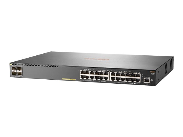 Aruba 2930F 24G PoE+ 4SFP - Switch - L3 - Managed - 24 x 10/100/1000 (PoE+) + 4 x Gigabit SFP (uplink) - rack-mountable - PoE+ (370 W)