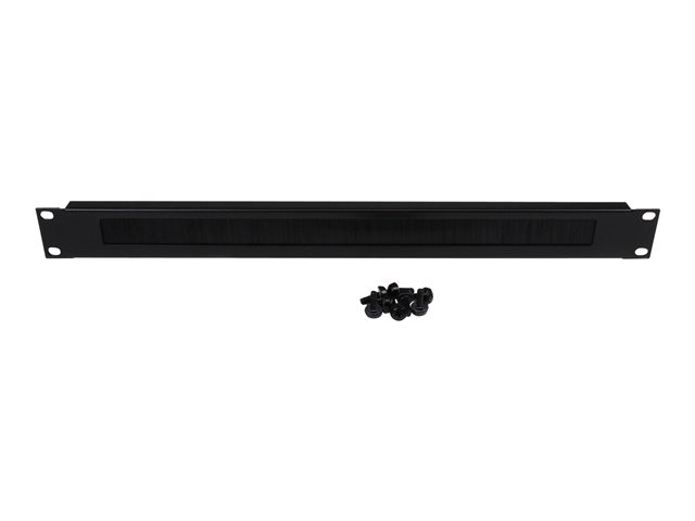 StarTech.com 1U High-density Brush Strip Cable Management Panel - Sturdy Steel Horizontal Data Centre Cable Management Panel (CMBRUSH1U) - Rack cable management panel - black - 1U - 19\" - for P/N: RACK-18U-20-WALL-OA, RACK-21U-20-WALL-OA, RACK-24U-20-WALL-OA, RK12OD2, RK3236BKF