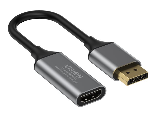 VISION - Adapter - DisplayPort male to HDMI female - black - 4K60Hz support