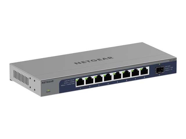 NETGEAR GS108X - Switch - unmanaged - 8 x 10/100/1000 + 1 x 10Gb Ethernet SFP+ (uplink) - desktop, wall-mountable