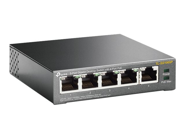 TP-Link TL-SG1005P - Switch - unmanaged - 4 x 10/100/1000 (PoE) + 1 x 10/100/1000 - desktop - PoE (56 W)