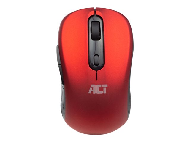 Muis - rechts- en linkshandig - optisch - 4 knoppen - draadloos - 2.4 GHz - USB draadloze ontvanger - rood - hangdoos