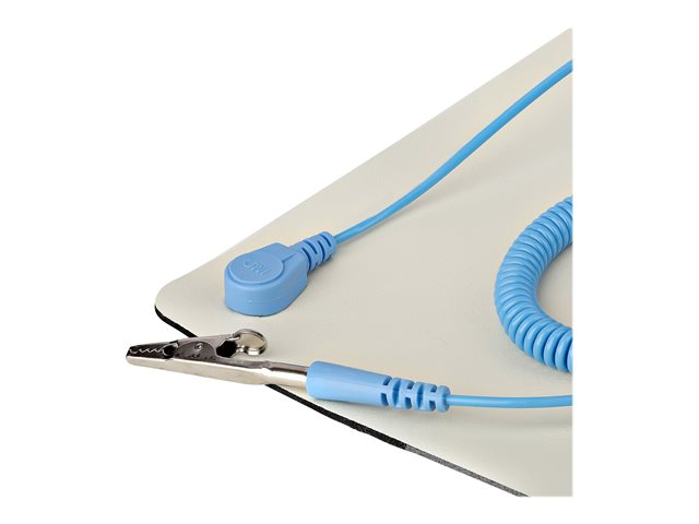 StarTech.com 23x47in Anti Static Mat, ESD Mat for Electronics Repair, Anti Static Desk Mat w/Detachable Grounding Wire, ANSI/ESD S 4.1 Compliant, Flexible Thermoplastic Work Mat/Pad - Suitable for Tables (LG-ANTI-STATIC-MAT) - Anti-static mat - detachable grounding wire - beige
