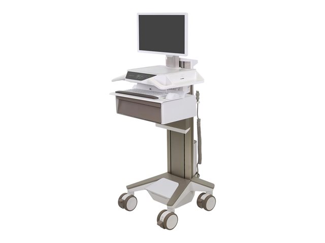 Ergotron CareFit Pro - Cart - Electric Lift - for LCD display / PC equipment - medical - white, warm grey - screen size: up to 27\" - 320 Wh - lithium iron phosphate - TAA Compliant