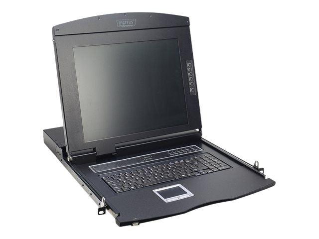 MODULARIZED 43 2CM (17in) TFT CONSOLE WITH 8 PORT KVM US KEYBOARD RAL 9005 BLACK