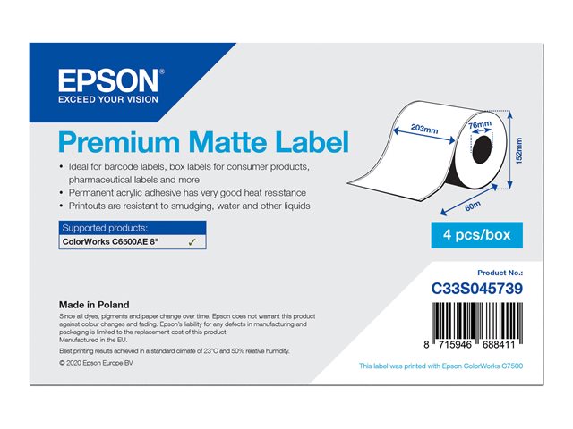 Premium Matte Label Continuous