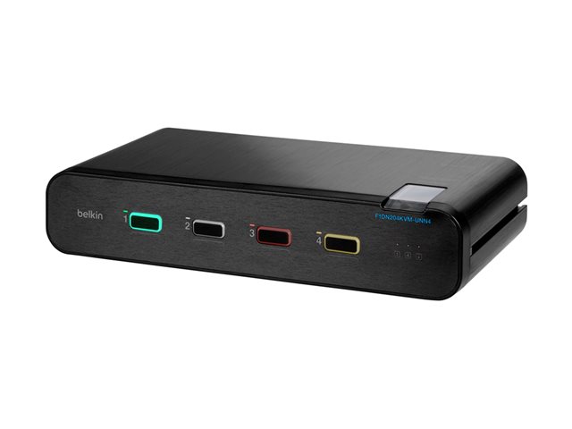 Belkin Universal Secure Dual-Head - 2nd Generation - KVM / audio switch - 4 x KVM / audio - 1 local user - desktop - TAA Compliant