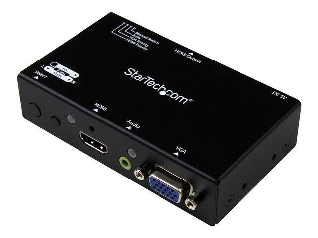 StarTech.com 2x1 VGA + HDMI to HDMI Switch / Selector Box - 1080p Multi Video Input Automatic Switcher - 2 Computers In 1 Monitor Out (VS221VGA2HD) - Video/audio switch - desktop - for P/N: SVA5N3NEUA