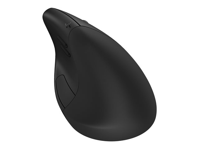 HP 925 - Vertical mouse - ergonomic - 6 buttons - wireless - Bluetooth 5.3, 2.4 GHz - USB wireless receiver - black - 100% paper-based packaging