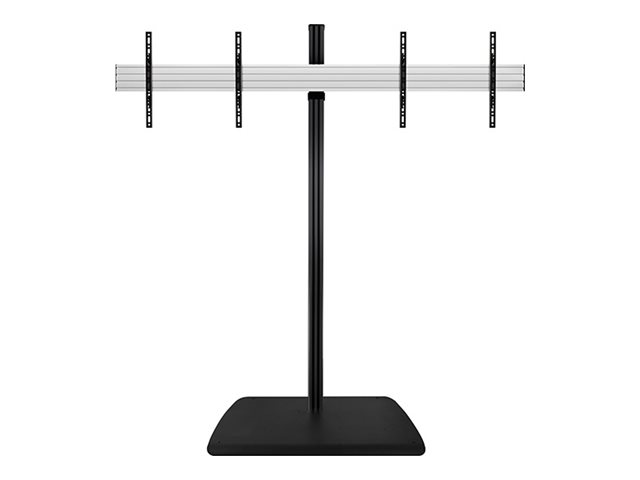 B-TECH System X BTF845 - Stand - for 2 flat panels - universal - steel base - black - screen size: 47\"-55\" - mounting interface: up to 600 x 400 mm - floor-standing