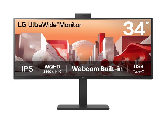 LG UltraWide 34BA85QE-B - LED monitor - curved - 34\" - 3440 x 1440 WQHD @ 60 Hz - IPS - 300 cd/m² - 1000:1 - HDR10 - 5 ms - 2xHDMI, DisplayPort, USB-C - speakers