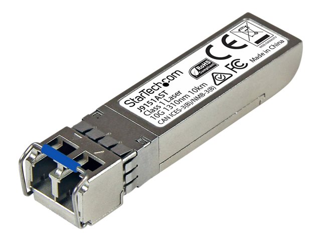 StarTech.com 10 Gb Fiber SFP+ - HP J9151A Compatible - SM LC -10km/6.2 mi - Lifetime Warranty (J9151AST) - SFP+ transceiver module (equivalent to: HP J9151A) - 10GbE - 10GBase-LR - LC single-mode - up to 10 km - 1310 nm - for HPE 6120, 6600, SFP+ zl, HPE Aruba 2930F 24, 2930F 48, 5406
